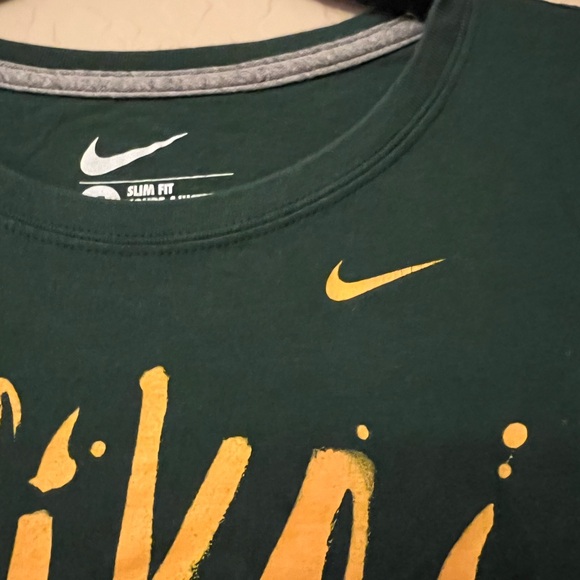 Nike Slim Fit Dark Forest Green Graphic T-Shirt - Picture 6 of 8
